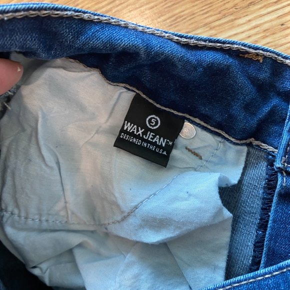 WAX JEANS BUTT, I LOVE YOU Distressed holes cuffed stretch jeans Size 5 EUC - Picture 4 of 7